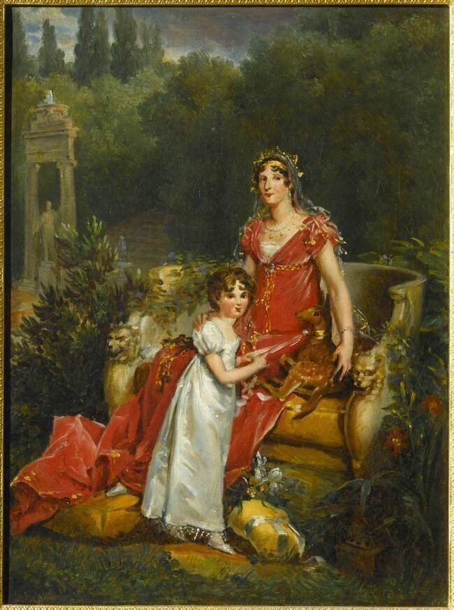 Elisa Bonaparte-Bacciochi (1777-1820) et sa fille Napoleone-Elisa François Gérard