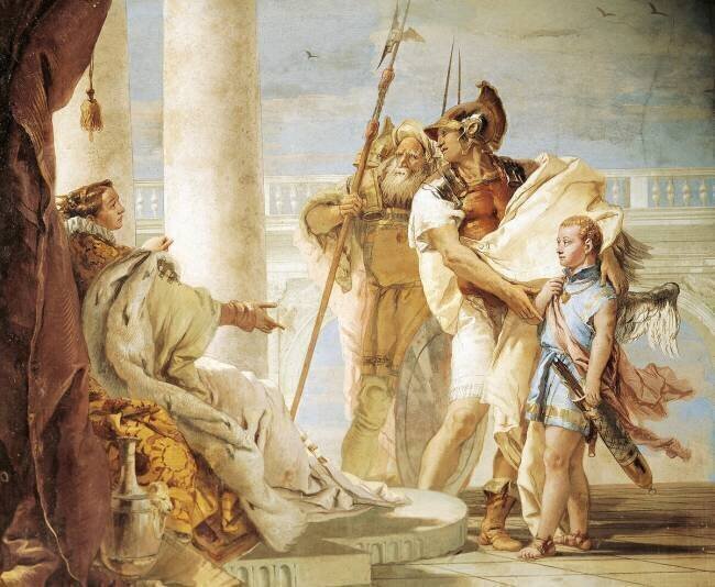 Enée présente à Didon Cupidon habillé en Ascagne Giambattista Tiepolo