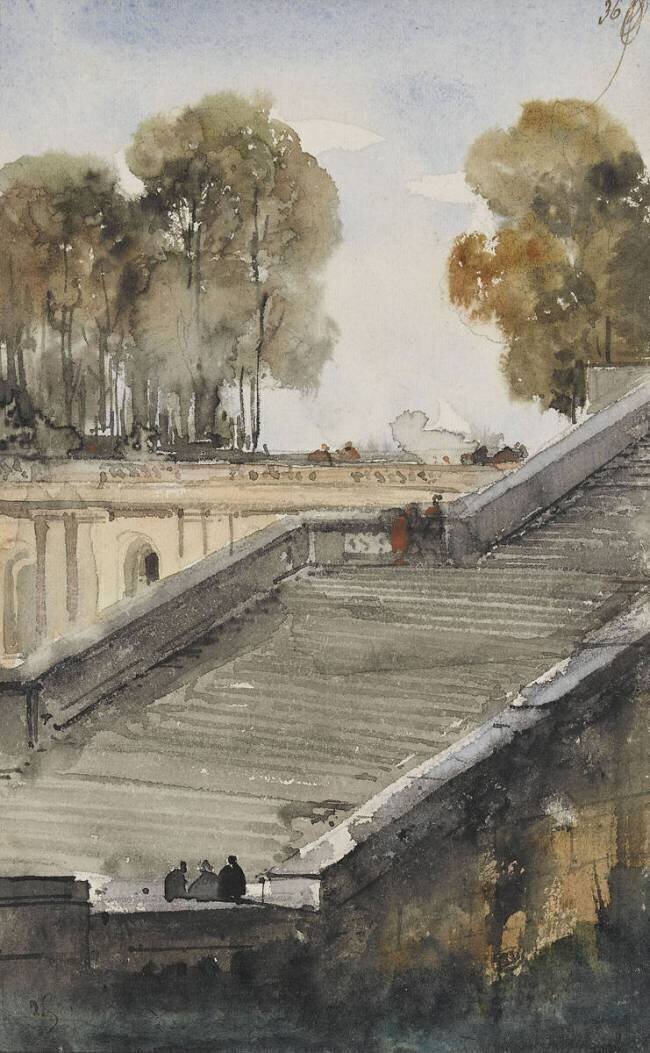 Escalier de l'Orangerie de Versailles François-Marius Granet