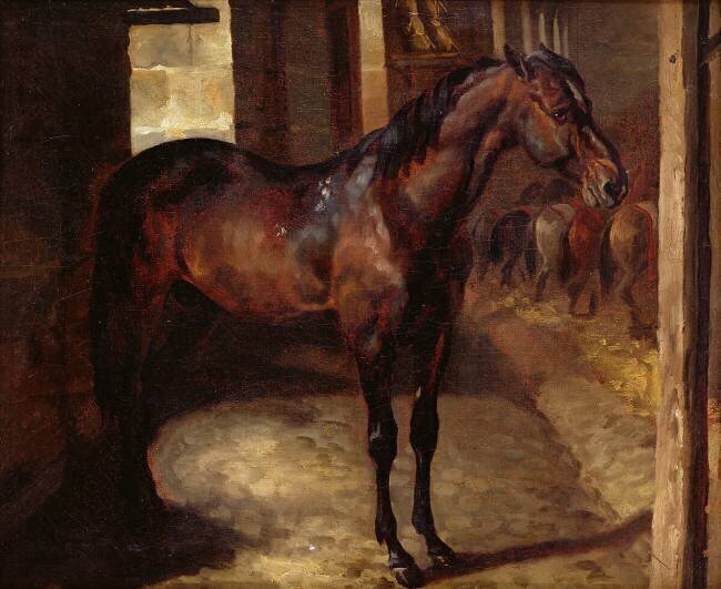 Étalon anglo-arabe dans les écuries impériales de Versailles Théodore Géricault