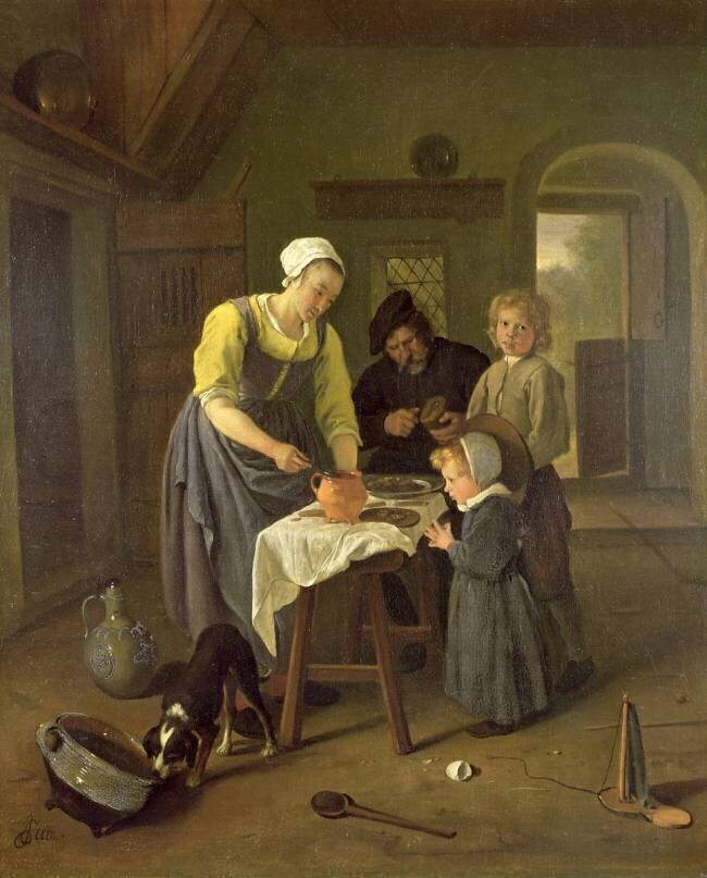 Famille Paysanne au milieu d'un Repas Jan Steen