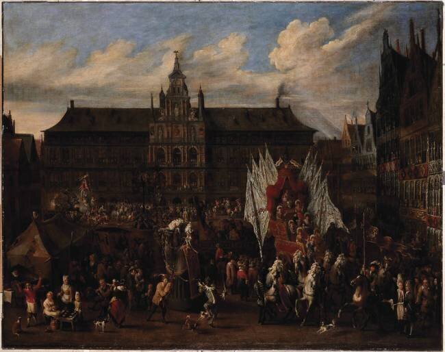 Fête à Anvers sur la place de l'hôtel de ville en l'honneur de la monarchie espagnole Alexander van Bredael