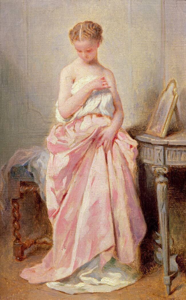 Fille en robe rose Charles Chaplin