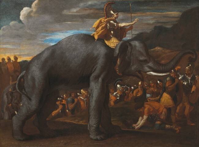 Hannibal traversant les Alpes sur un éléphant Nicolas Poussin