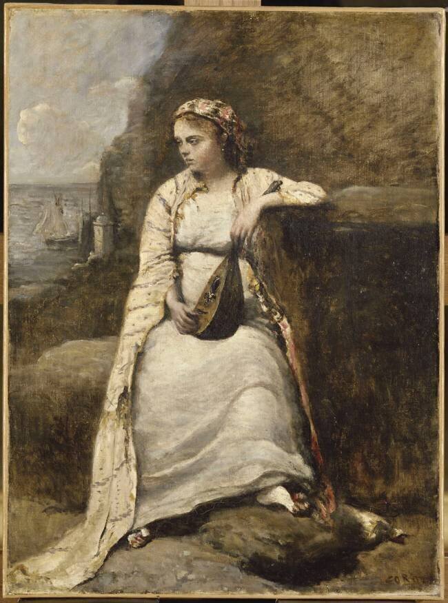 Haydée (jeune femme en costume grec) Jean-Baptiste Camille Corot