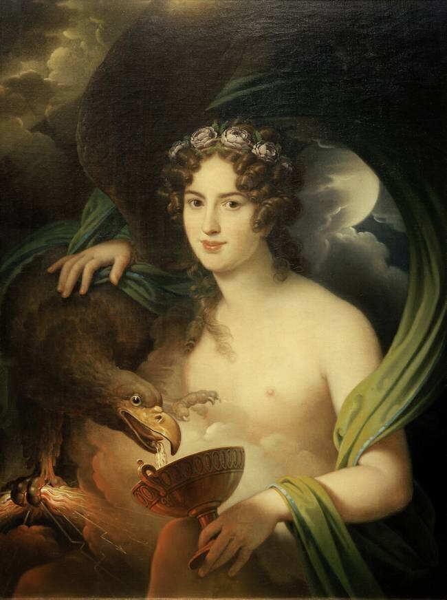 Hébé, arrosant l'aigle de Zeus Johann Baptist von Lampi