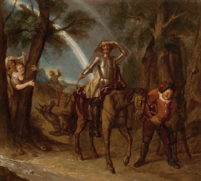 Histoire de Don Quichotte : "Don Quichotte coiffé du plat à barbe" Charles-Antoine Coypel