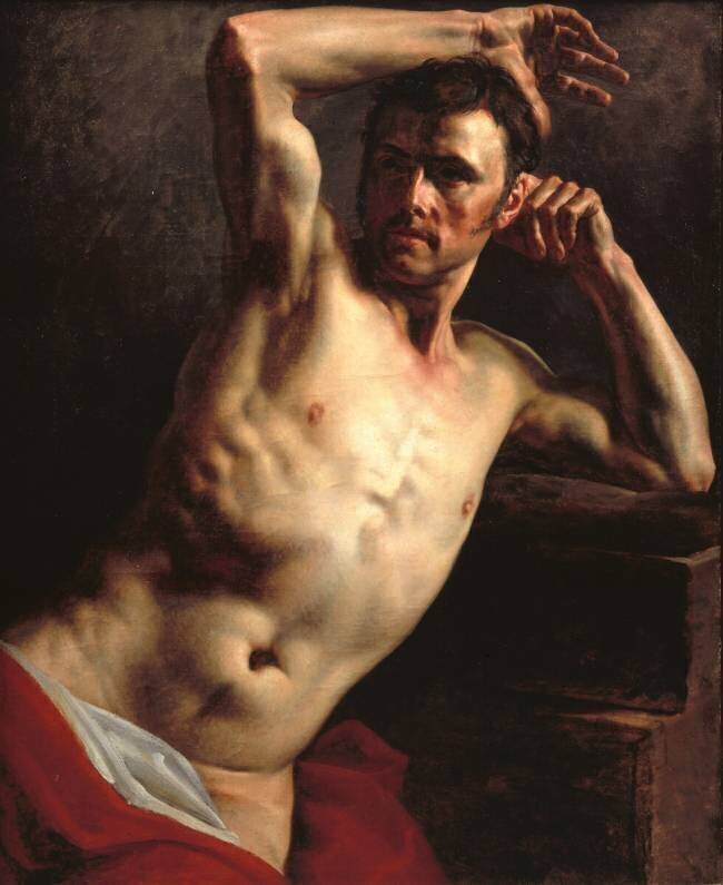 Homme nu à mi-longueur Théodore Géricault