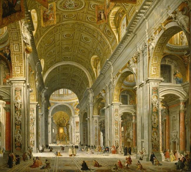 Intérieur de l'église Saint-Pierre, Rome Giovanni Paolo Pannini