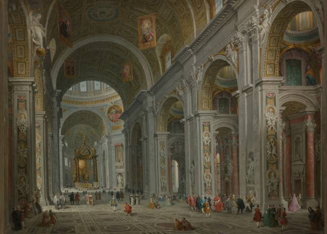 Intérieur de l'église Saint-Pierre Giovanni Paolo Pannini