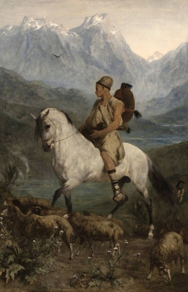 Jeune berger Kabyle à cheval Eugène Fromentin