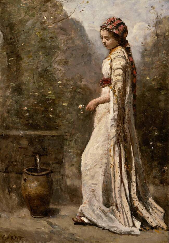 Jeune fille grecque à la fontaine Jean-Baptiste Camille Corot