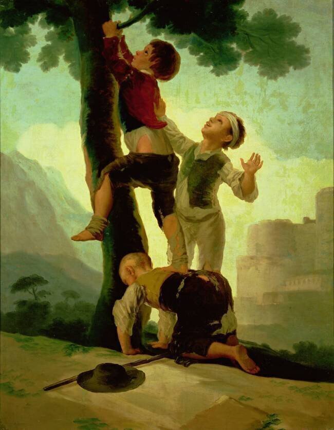 Jeunes garçons grimpant a l'arbre Francisco de Goya