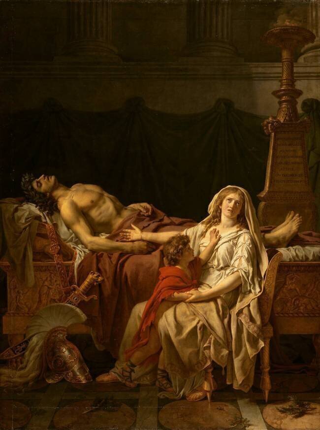 La douleur et les regrets d'Andromaque sur le corps d'Hector son mari Jacques-Louis David