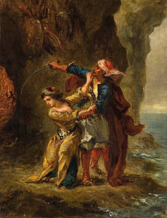 La Fiancée d'Abydos (Byron. Chant II. Strophe XXIII) Eugène Delacroix