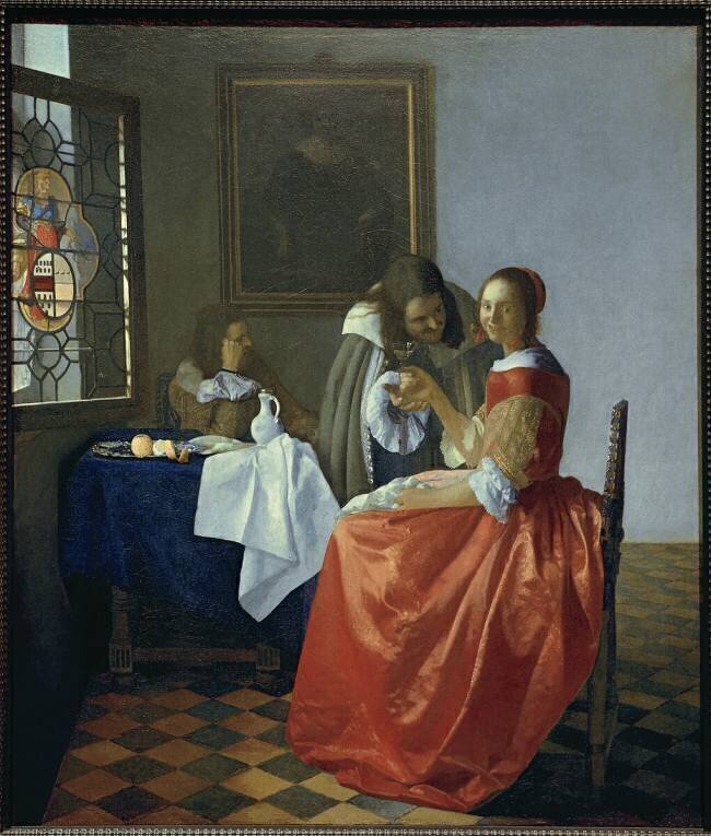 La Jeune Fille au verre de vin Johannes Vermeer