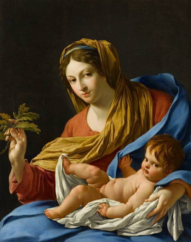 La madone au rameau de chêne dite Madone Hesselin Simon Vouet