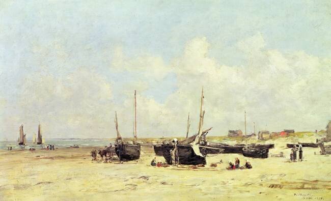 La plage à marée basse Eugène Boudin