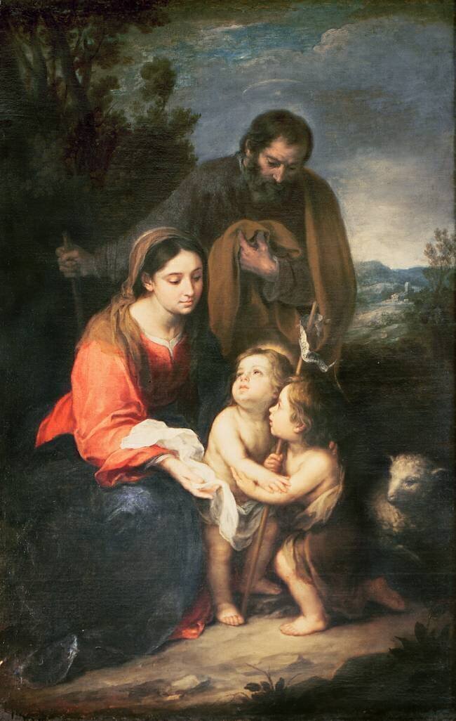 La Sainte Famille avec l'enfant St. Jean Bartolomé Esteban Murillo