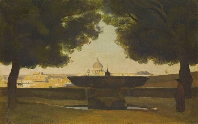 La vasque de l'Académie de France à Rome Jean-Baptiste Camille Corot