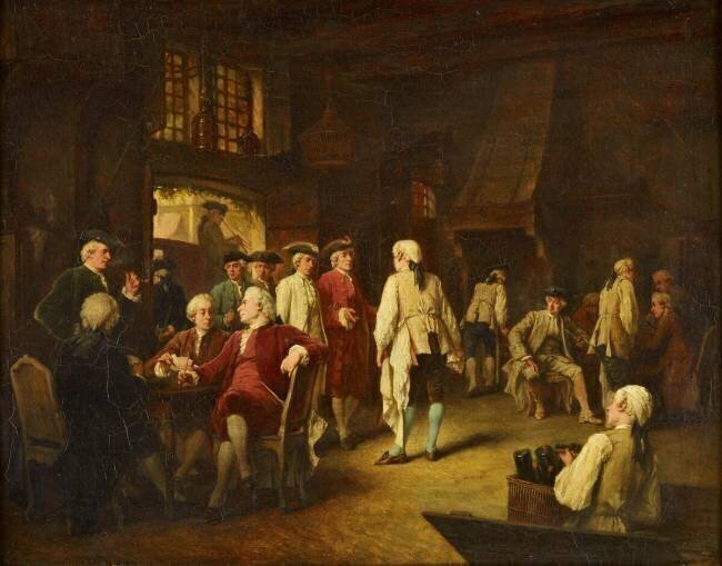 L'arrivée à l'auberge au XVIIIe siècle Benjamin Eugène Fichel