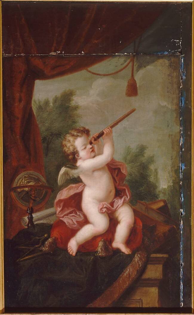 L'Astronomie ; un amour regarde le ciel. Florentin Damoiselet