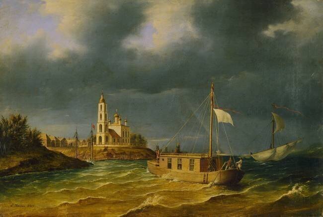 Le bateau des frères Chernetsov sur la Volga dans le gouvernement Kostroma Anton Ivanovitch Ivanov