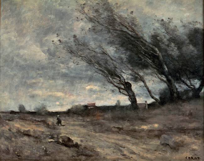Le Coup de vent Jean-Baptiste Camille Corot