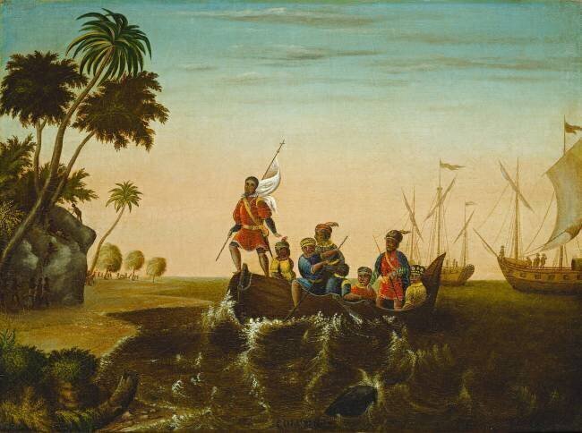 Le débarquement de Christophe Colomb Edward Hicks