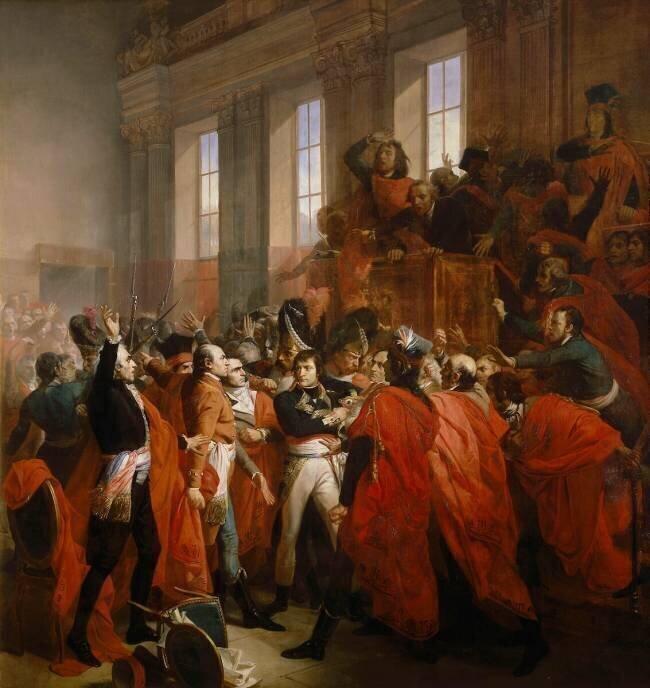 "Le Dix Huit Brumaire", 10 novembre 1799. Bonaparte au conseil des Cinq-Cents à Saint-Cloud François Bouchot