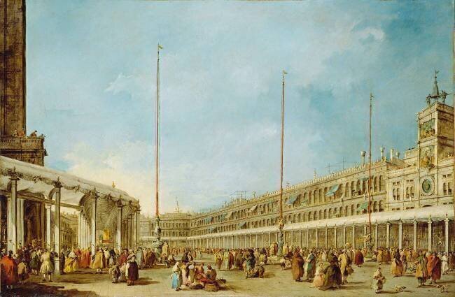 Le Doge de Venise suit la procession du Corpus Domini sur la piazza San Marco Francesco Guardi