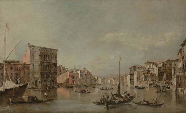 Le Grand Canal de Venise avec le Palazzo Bembo Francesco Guardi