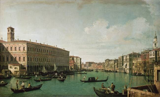 Le Grand Canal, vu du pont du Rialto Canaletto