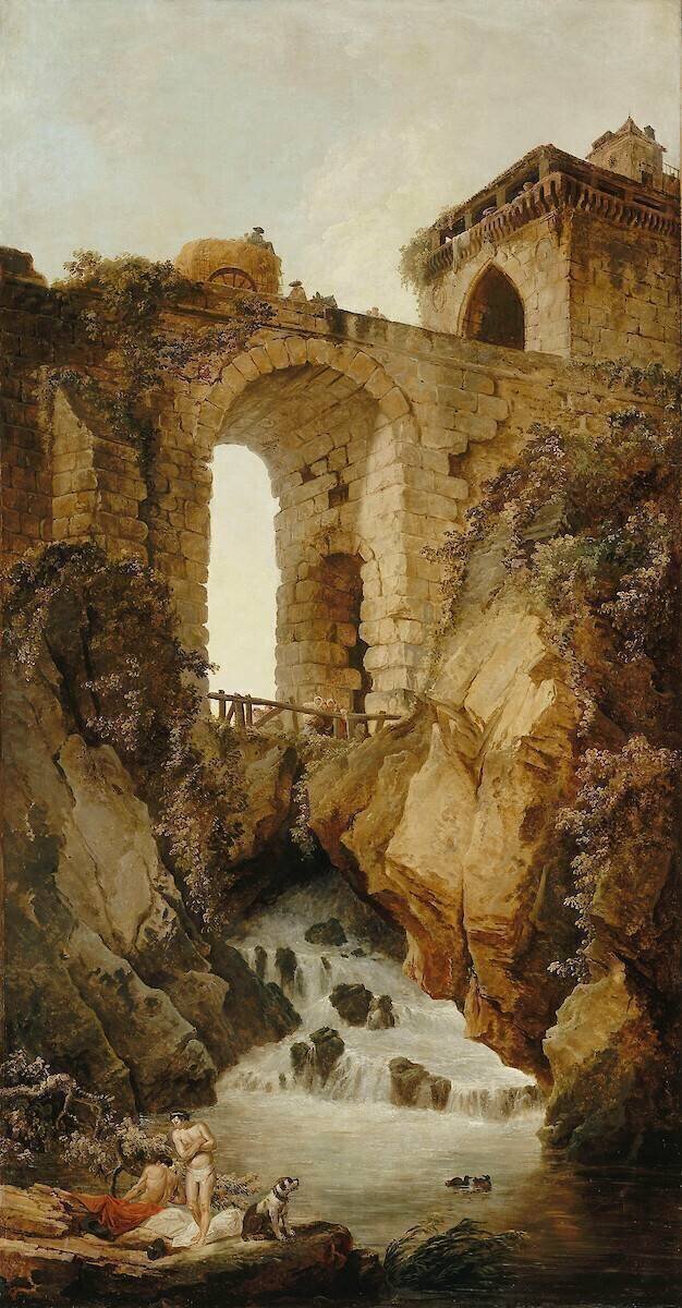Le grand pont ou le torrent Hubert Robert