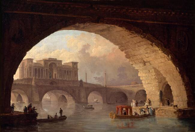 Le pont triomphal Hubert Robert