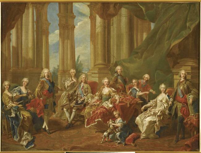 Le roi Philippe V d'Espagne et sa famille, esquisse Louis-Michel van Loo