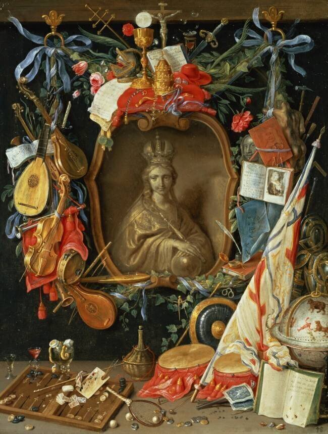 L'ecclésia entourée de symboles de la vanité Jan van Kessel