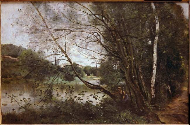 L'étang à l'arbre couché Jean-Baptiste Camille Corot