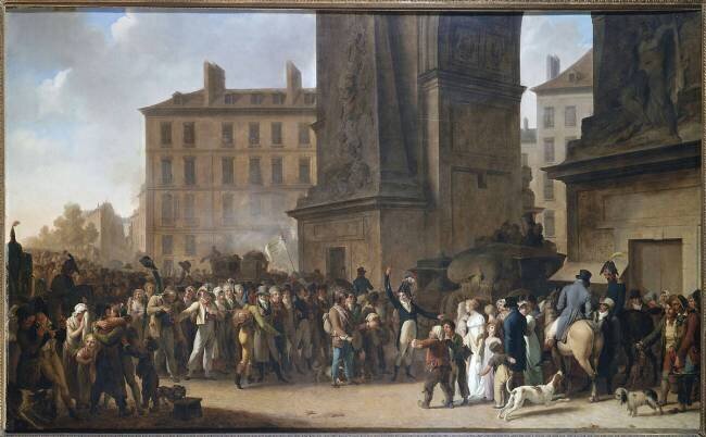 Les conscrits de 1807 défilant devant la porte Saint-Denis Louis-Léopold Boilly