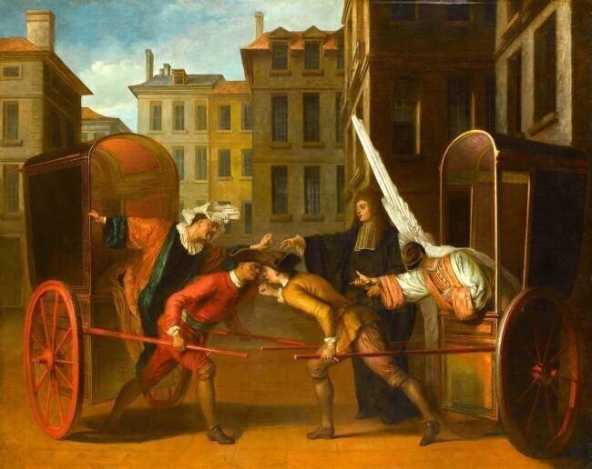 Les Deux carrosses (scène de la comédie "la Foire Saint-Germain) Claude Gillot