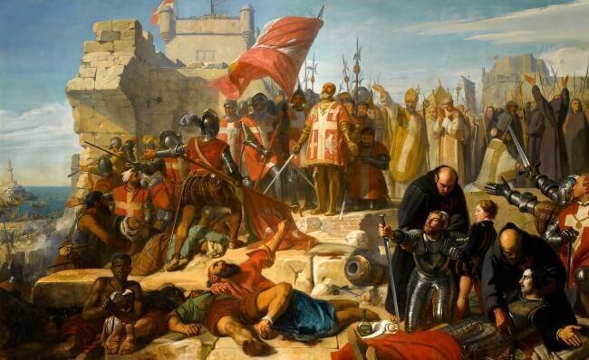 Levée du siège de Malte assiégé par le général Ottoman Mustapha, en septembre 1565 Charles Philippe Larivière
