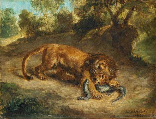 Lion et caïman Eugène Delacroix