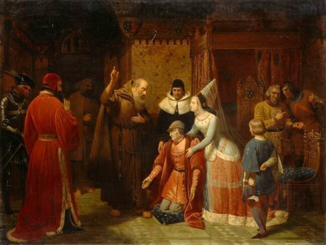 Louis XI au pied de saint François de Paule Nicolas Gosse