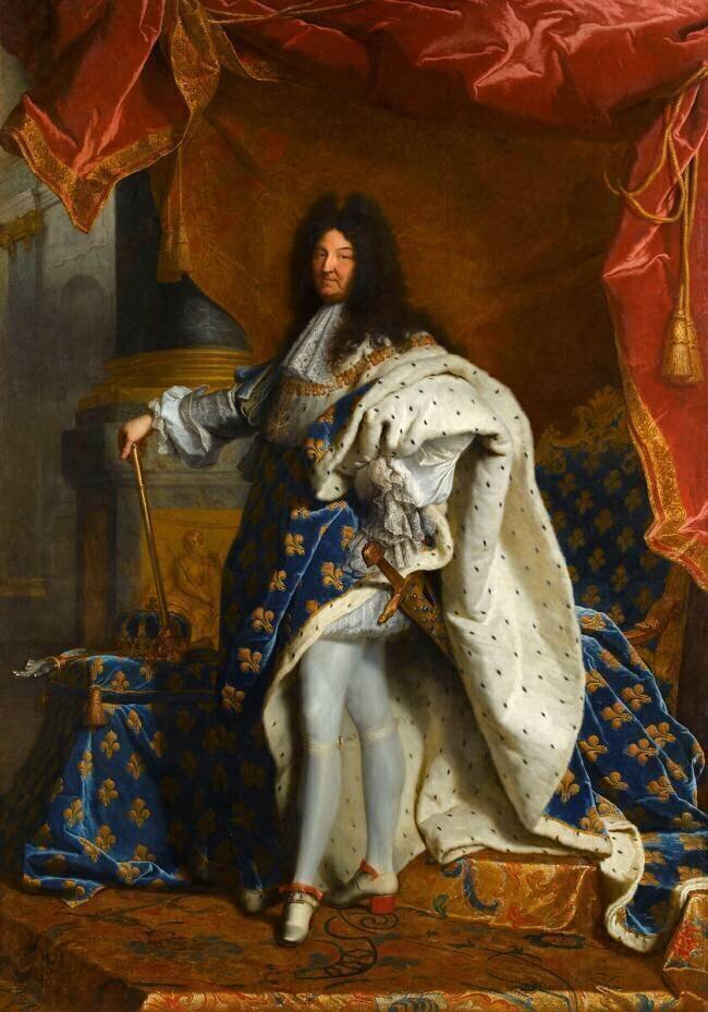 Louis XIV, roi de France, portrait en pied en costume royal Hyacinthe Rigaud