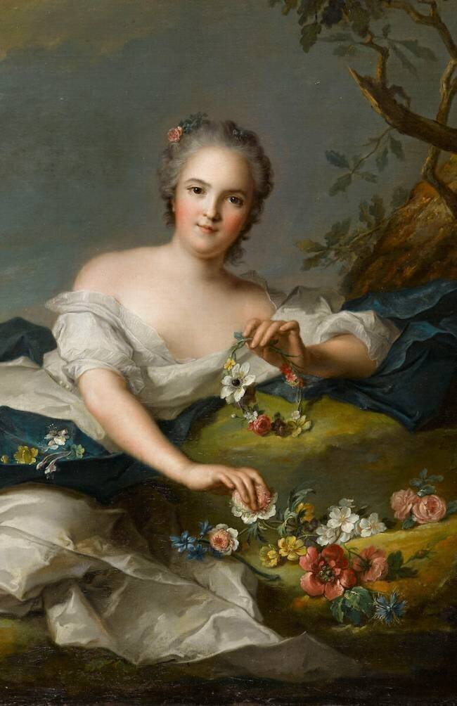 Madame Henriette de France (1727-1752), fille de Louis XV en flore (détail) Jean-Marc Nattier