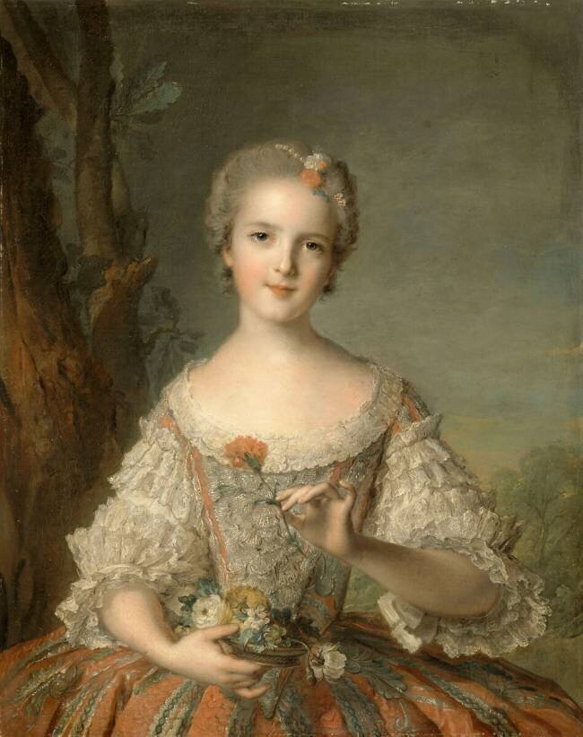 Madame Louise de France, tenant une corbeille de fleurs (1737-1787) Jean-Marc Nattier