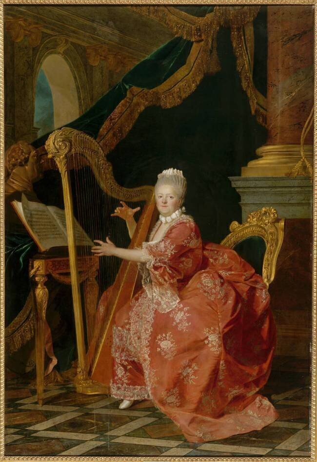 Madame Victoire, fille de Louis XV, jouant de la harpe (1733-1799) Etienne Aubry