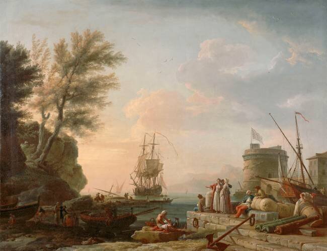 Marine, effet de soleil couchant Joseph Vernet