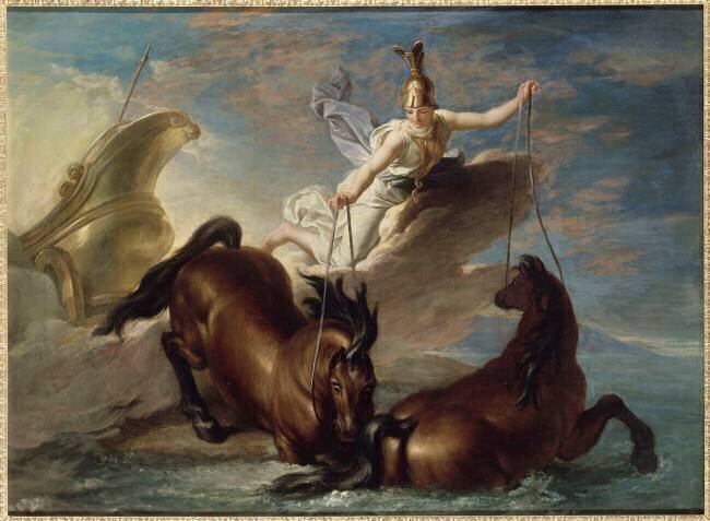 Minerve abreuve ses chevaux dans l'océan au retour d'un combat René Antoine Houasse