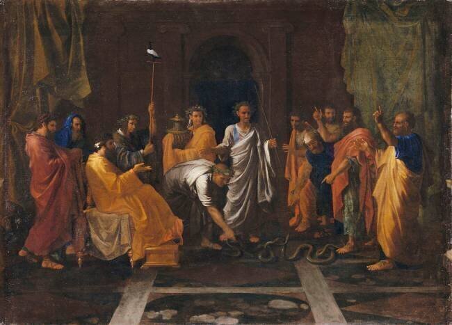 Moïse changeant en serpent la verge d'Aaron Nicolas Poussin